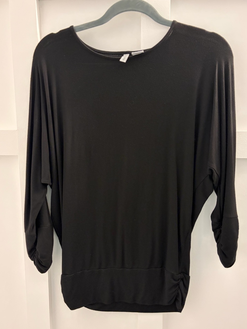 Paraphrase Black Draped Dolman Tunic
